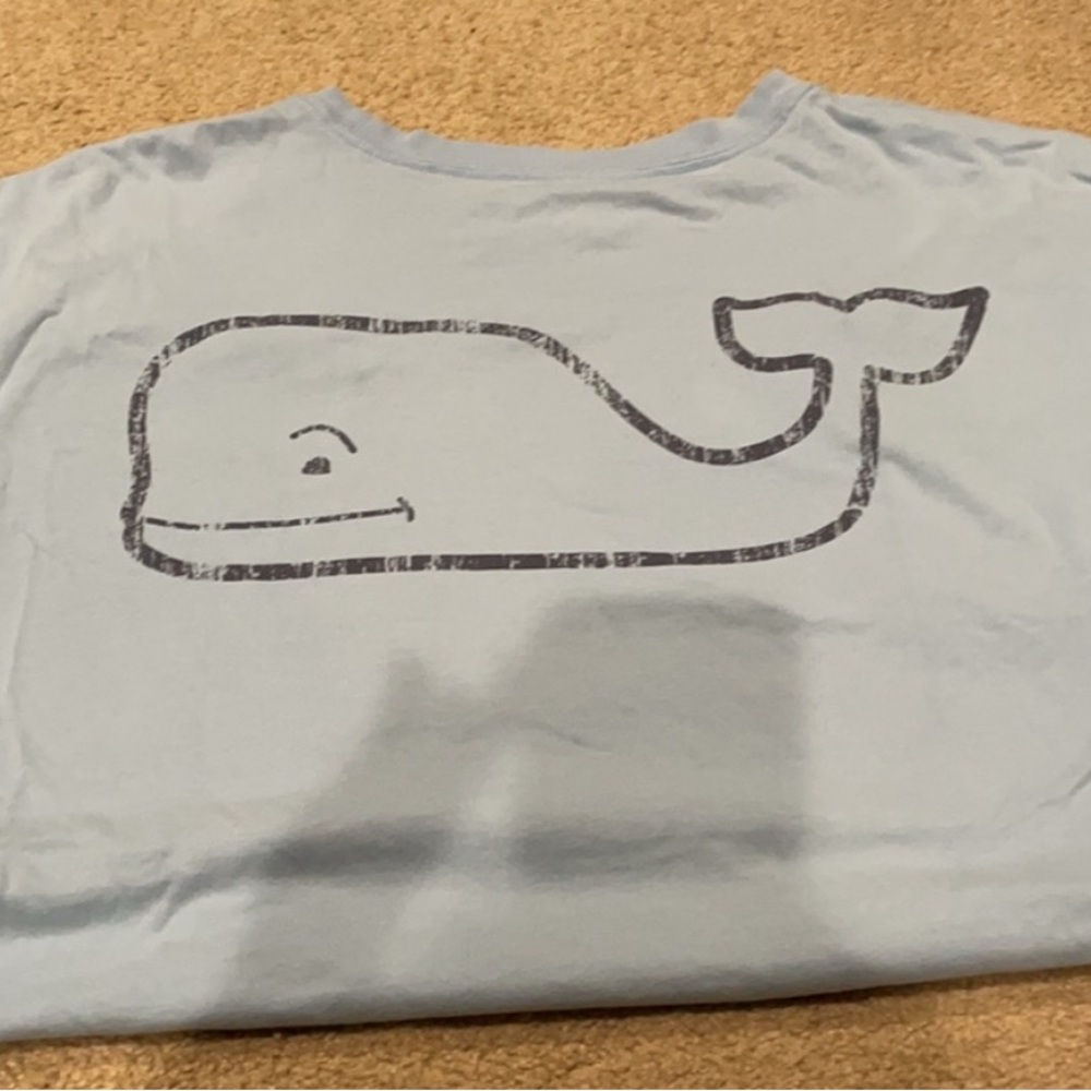 Vineyard Vines Blue Short Sleeve Tee with Whale Graphic
